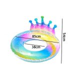 Óriás korona háttámlás, glitteres  úszógumi felnőtteknek 