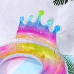 Óriás korona háttámlás, glitteres  úszógumi felnőtteknek 