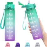 Ombre, színátmenetes motivációs kulacs, ivópalack 1 literes 