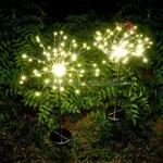 2 db napelemes földbe szúrható pitypang világítás 70 cm 120 LED 