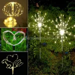 2 db napelemes földbe szúrható pitypang világítás 70 cm 120 LED 