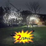 2 db napelemes földbe szúrható pitypang világítás 70 cm 120 LED 