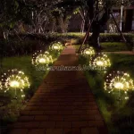 2 db napelemes földbe szúrható pitypang világítás 70 cm 120 LED 