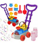 Buborékfújó tologatós vonat, zenélő, homokozó, és fűnyíró egyben