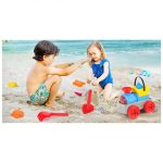 Buborékfújó tologatós vonat, zenélő, homokozó, és fűnyíró egyben