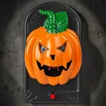 Halloween koponyás ajtócsengő-Ijesztő pókkal, világító szemekkel, rémisztő hangokkal