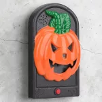 Halloween koponyás ajtócsengő-Ijesztő pókkal, világító szemekkel, rémisztő hangokkal