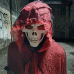 Kísérteties kaszás Halloween jelmez maszkkal