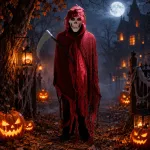 Kísérteties kaszás Halloween jelmez maszkkal