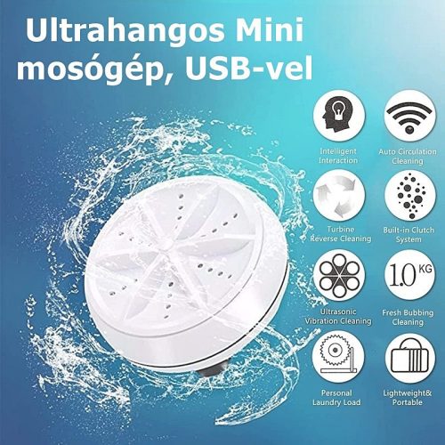 Hordozható USB-s mini mosógép, ultrahangos 