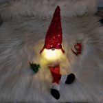 Világító karácsonyi skandináv manó 23cm