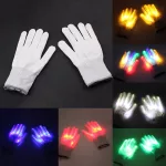RGB ,világító LED kesztyű, fekete és fehér