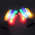RGB ,világító LED kesztyű, fekete és fehér