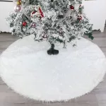 Karácsonyfatalp takaró, karácsonyfa szoknya , hófehér szőrme , műszőrme 90cm