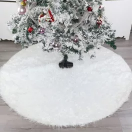   Karácsonyfatalp takaró, karácsonyfa szoknya , hófehér szőrme , műszőrme 90cm