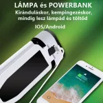 2in1 Napelemes háromágú LED lámpa + powerbank 