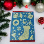 Fluoreszkáló,  csillámos karácsonyi ablakmatrica többféle mintával