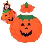 Halloween tök jelmez cukorkagyűjtővel, gyerekeknek 