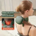 Vezeték nélküli 4D nyak- és vállmasszírozó, akupresszúrás izomlazító készülék