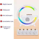 Vezeték nélküli telefontöltő, rádió, RGB LED fényekkel, Bluetooth hangszóróval