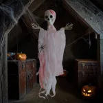 Felakasztható csontváz pókkal halloween dekoráció