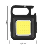3in1 Mini újratölthető COB zseblámpa, kulcstartó, sörnyitó