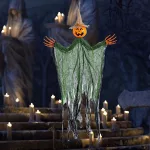 Felakasztható tök szellem, halloween dekoráció 100cm