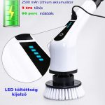 7in1 forgófejes tisztító kefe cserélhető fejekkel, akkumulátoros