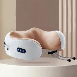   U-alakú nyakmasszírozó párna melegítő funkcióval, elektromos, újratölthető
