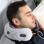 U-alakú nyakmasszírozó párna melegítő funkcióval, elektromos, újratölthető