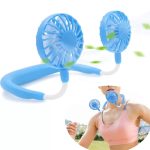 Hordozható, világító nyakventilátor, 360°-ban forgatható 
