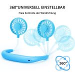 Hordozható, világító nyakventilátor, 360°-ban forgatható 