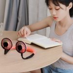 Hordozható, világító nyakventilátor, 360°-ban forgatható 