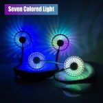 Hordozható, világító nyakventilátor, 360°-ban forgatható 