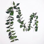 Girland mesterséges levelekkel, műleveles díszfüzér