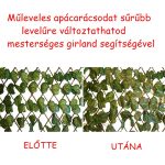 Girland mesterséges levelekkel, műleveles díszfüzér