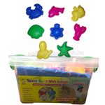 Felfújható homokozó tálca varázshomokkal, homokgyurma formákkal + ajándék homok 