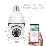 E27 mozgásérzékelős WiFi biztonsági kamera, Cloud funkcióval