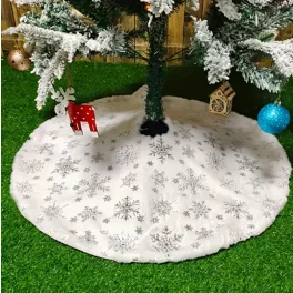   Mintás, karácsonyfatalp takaró, karácsonyfa szoknya , hófehér szőrme , műszőrme 90cm