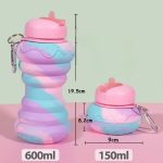 Összecsukható, szilikon, fánk kulacs 600ml 