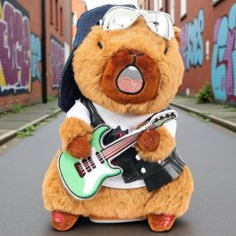   Rocker Capybara, gitáros plüss, hangutánzó és zenélő  
