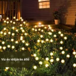 Napelemes kerti LED lámpa, gömb fejű, 6 ágú díszvilágítás, 2 db