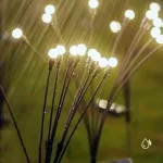Napelemes kerti LED lámpa, gömb fejű, 6 ágú díszvilágítás, 2 db