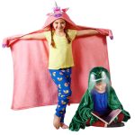 Kapucnis, világító takaró, plüss köpeny 