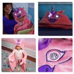 Kapucnis, világító takaró, plüss köpeny 