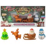 Karácsonyi radír szett, dekoráció 5db-os