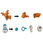 Karácsonyi radír szett, dekoráció 5db-os