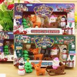 Karácsonyi radír szett, dekoráció 5db-os