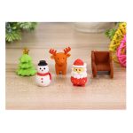 Karácsonyi radír szett, dekoráció 5db-os