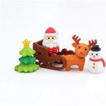 Karácsonyi radír szett, dekoráció 5db-os